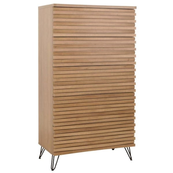 Kommode højdesign 3D 5 skuffer i mangotræ og metal 145x80x44 cm 04_0006528 kastanj
