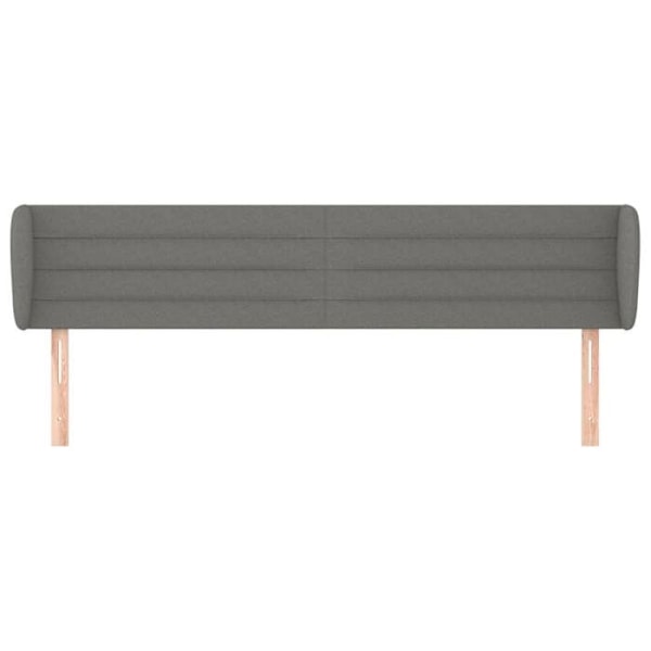 Sänggavel tillbehör sängrum möbel med sidokant 203x23x78/88 mörkgrå tyg