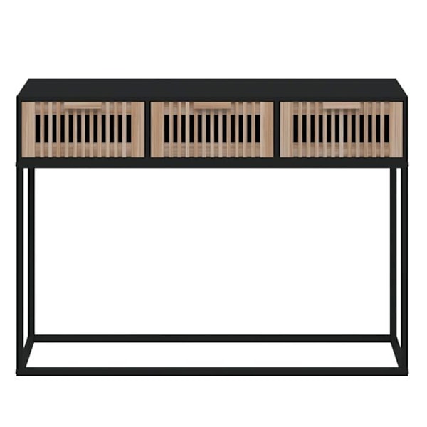 Entréemøbel konsolbord design elegant med skuffer 105 x 30 x 75 cm ingenieurtræ og sort jern DEC032094 kastanj
