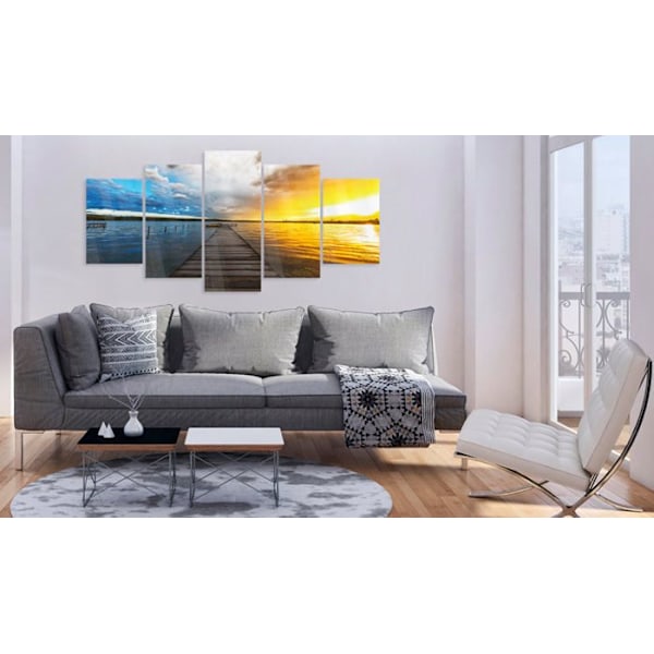 Akrüüli lasiteokset seinäkoristeena unelmien järvi -kuvio 5 paneelissa 100x50 cm TVA110110