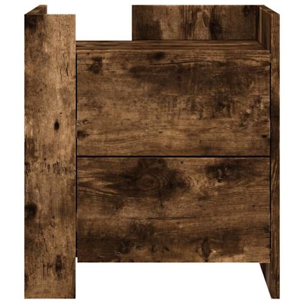 Sängbord med 2 lådor 45 x 50 x 50 cm brun ingenjörsträ DEC033655 kastanj