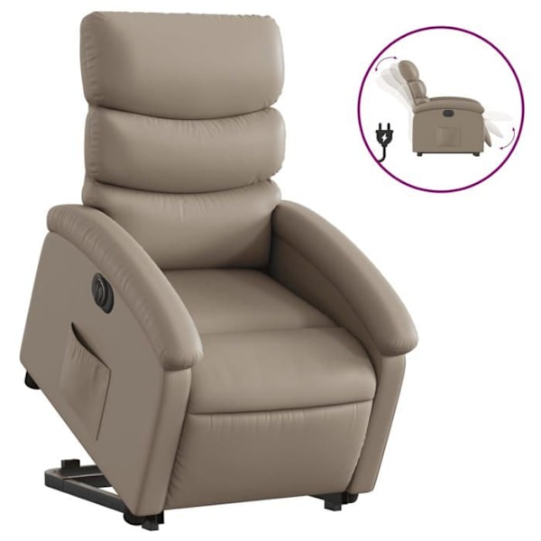 Fauteuil relax TV med elektrisk løftefunktion, meget komfortabel i PVC farve cappuccino DEC028250 Guld