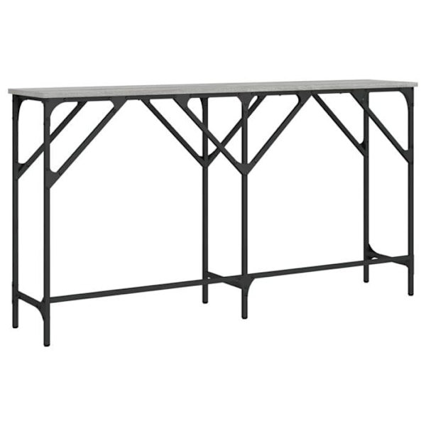 Moderne entrekonsol møbel sidebord 140 x 29 x 75 cm ingeniørtræ grå og metal DEC032216 kastanj