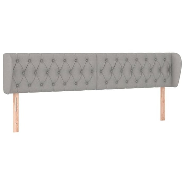 Hovedgærdet til seng, soveværelse, polstret møbel med sidekant 183 x 23 x 78/88 lys grå stof