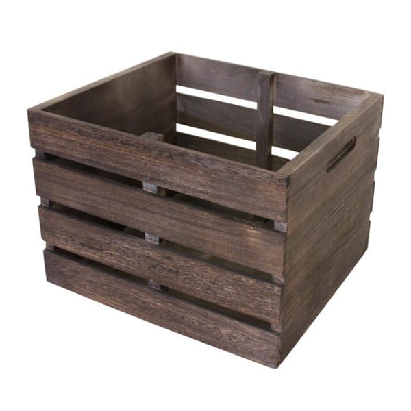 Nattestation med opbevaringskode i træ i vintage stil med 2 skuffer 36 x 32 x 26 brun