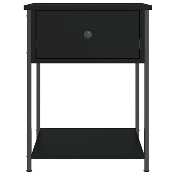 Sæt med 2 natborde med skuffe og hylde 44 x 45 x 58 cm sort ingeniørtræ og metal DEC035599 kastanj