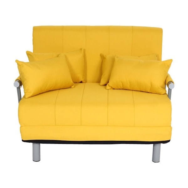 Sovesofa med soveplads, liggeflade 97x186 cm, gul stof 04_0006261 Gul