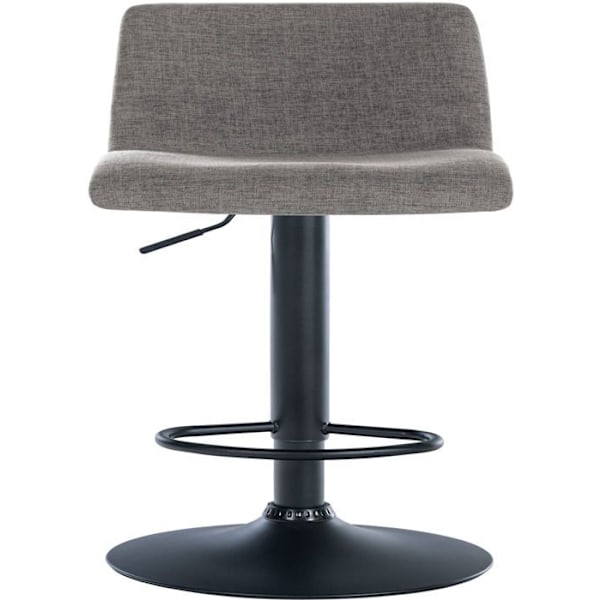 Barstol x1 enkel design med fodskammel i lys grå stof sorte metalben 10_0004558 Grå