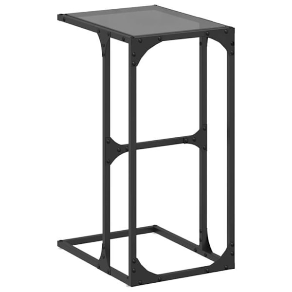 Sofa sidebord 40 x 30 x 61,5 cm glas og sort stål DEC032342 Svart
