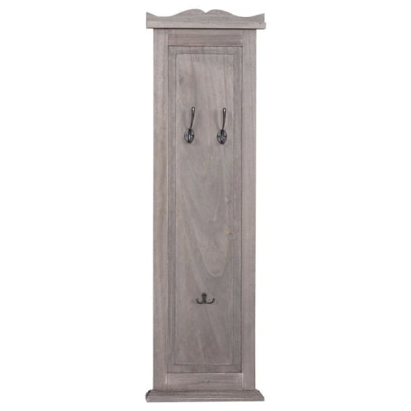 Set med 2 vägghängare med panel och krokar 109 x 28 x 4 cm i gråbrun gammal trä. 04_0007419 kastanj