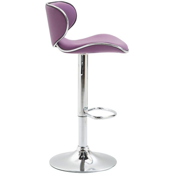 Barstol - Obestämd - Justerbar - Lila konstläder - Kromad metall - Nutida design Lila