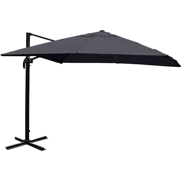 Parasol för restaurang 3 x 3 m (Ø4,24 m) polyester aluminium/stål 23 kg antracit utan parasollplattor