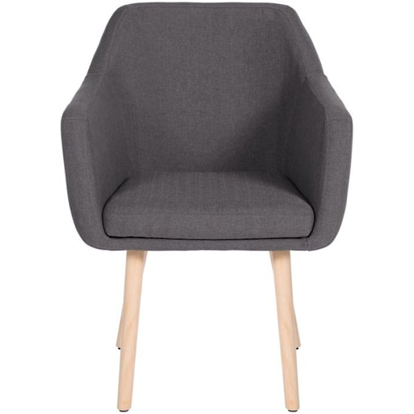 Soffa med armstöd fyra hållbara ben i ljust trä sits i mörkgrått tyg 10_0003485 kastanj
