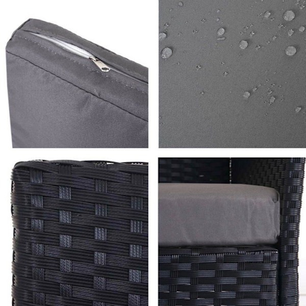 3-paikkainen puutarhatrendi 154 anthracite-polyrottingilla, anthracite-tyynyillä