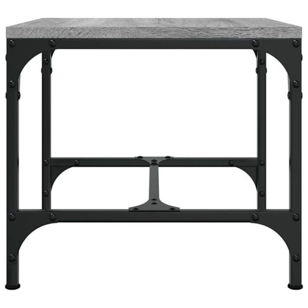 Sæt med 2 sideborde 40 x 40 x 35 cm i gråt ingeniørtræ og stål DEC031316 kastanj