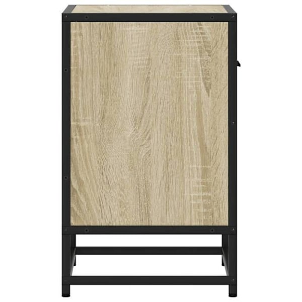 Yöpöytä, jossa on laatikko ja avoin lokero 40 x 31 x 50 cm yhdistelmäpuusta ja teräksestä DEC033825 kastanj