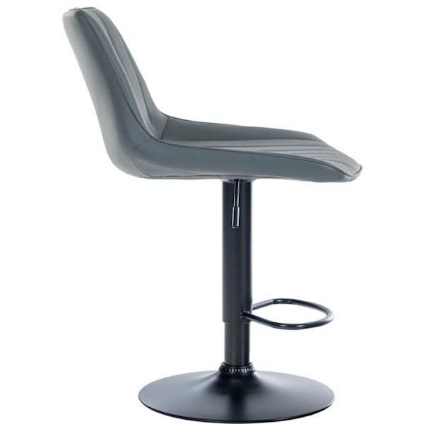Barstol x1 höj- och sänkbart vridbart 360° PVC-grå sits vertikal sömnad svart metallfot 10_0005424 Grå