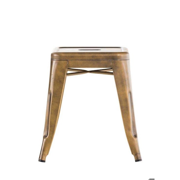 Låg taburett höjd 46 cm stapelbar industriell design i guldmetall 10_0001141 Metall