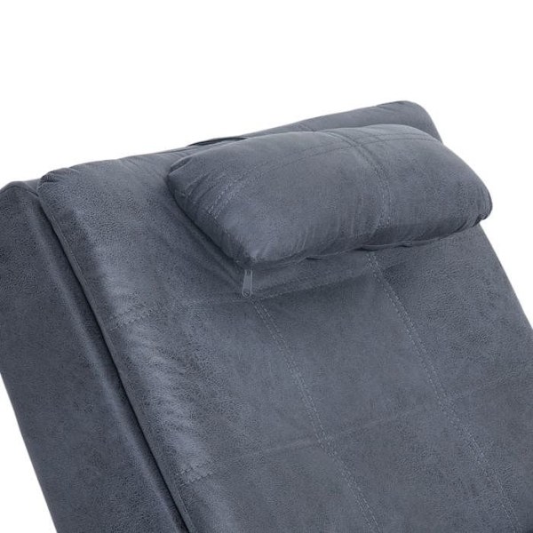 Meridienne stol för inomhus, med massagefunktion och grå mockastil PVC-kudde DEC026133 Grå