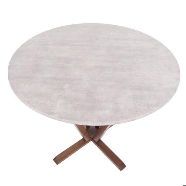 Bistro spisebord i træ, diameter 92 cm, HDF med betonlook, struktur i brun 04_0008483 kastanj