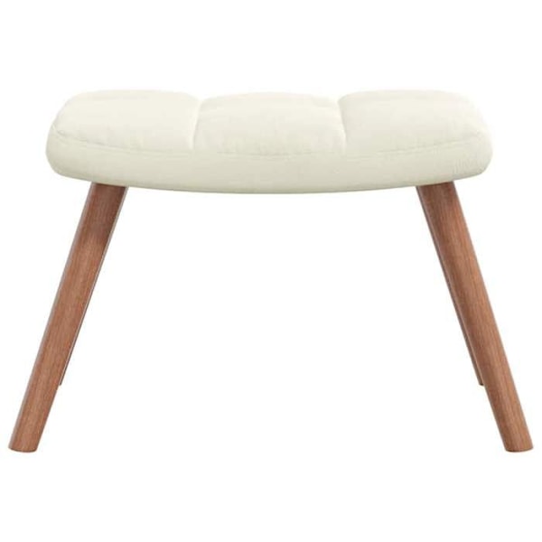 Loungefåtölj i modern design med fotpall i krämfärgad sammet DEC026503 Grädde