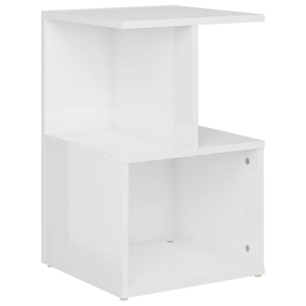 Natteskab med hylder 35 x 35 x 55 cm hvid glansingeniørtræ DEC033438 Vit