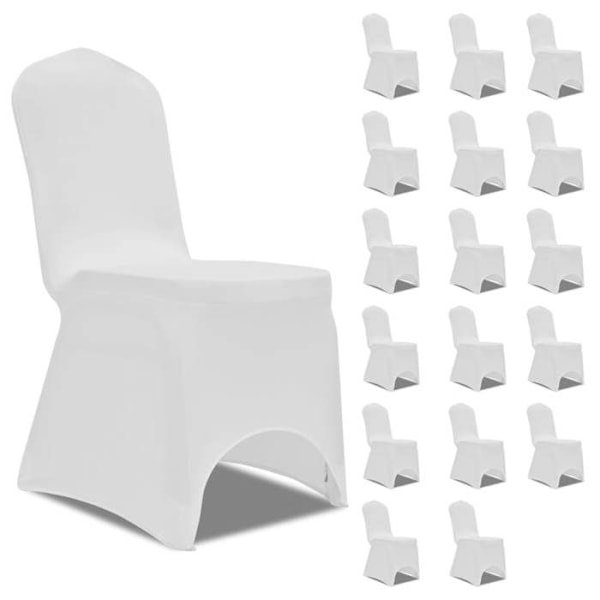 Housses elastiques de chaise Blanc 18 pièces