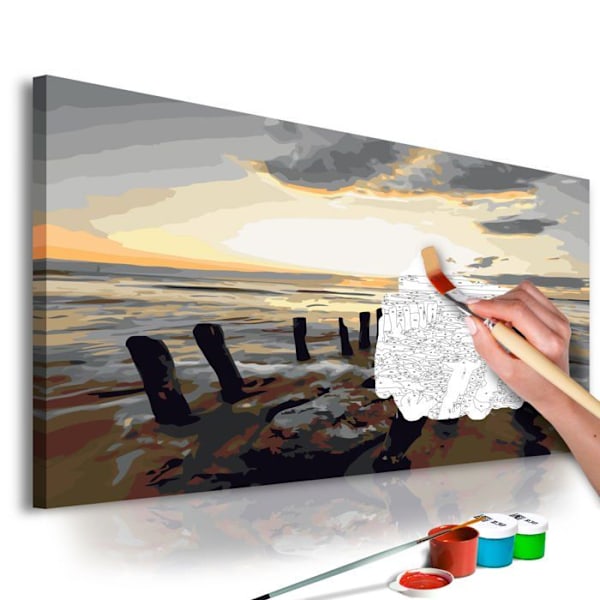 Itsemaalattava maalausnumeroita sisältävä taulu Teema Ranta (aamunkoitto) 60 x 40