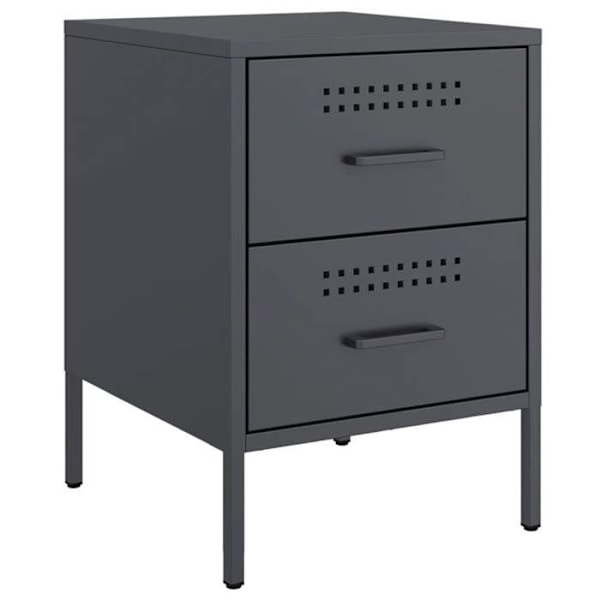 Set med 2 sängbord med lådor 36 x 39 x 50,5 cm anthracite stål DEC034826 Flerfärgad