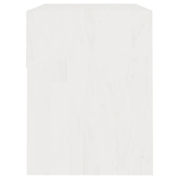 Nattduksbord med öppet fack och låda 40 x 31 x 40 cm vit furu DEC033344 Vit