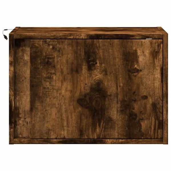 Set med 2 väggmonterade sängbord 50 x 31 x 35 cm med LED-lampor, fack med dörr DEC036134 Guld