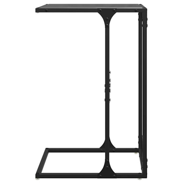 Sofa sidebord 40 x 30 x 61,5 cm glas og sort stål DEC032342 Svart