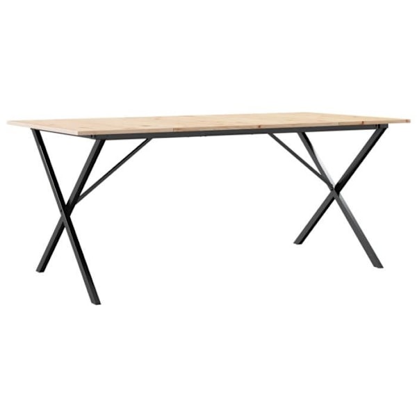 Industrielt design spisestuebord 180 x 90 x 75 cm massiv fyrretræ og stål DEC036806 kastanj