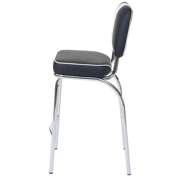 Sæt med 2 barstole i sort og hvid syntetik og metal i retrodesign Svartvitt