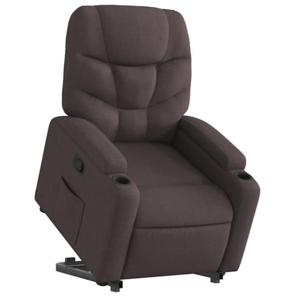 Fauteuil relax TV med komfortabel polstring og elektrisk løftefunktion i mørkebrunt stof DEC028011 kastanj