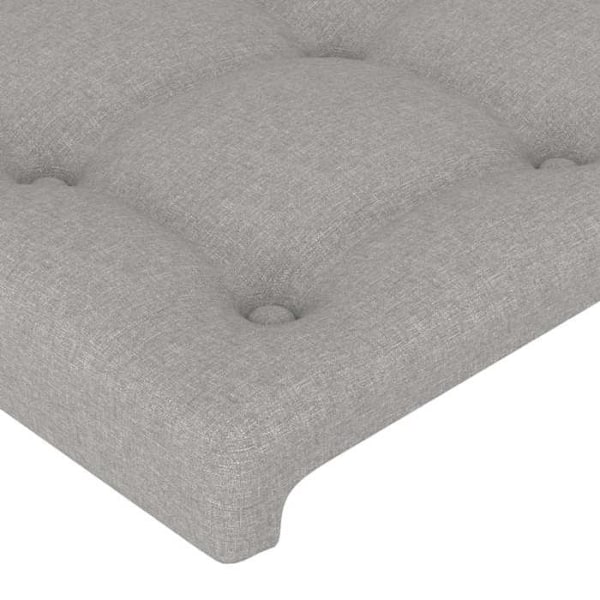 Hovedgærdet til seng, tilbehør til soveværelse, møbel i 2 dele, polstret 80 x 5 x 78/88 cm, lysegråt stof TDL0206419 Grå