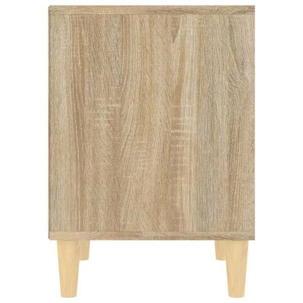 Set med 2 sängbord med öppen förvaringsfack 40 x 35 x 50 cm ingenjörsträ färg ek DEC035245 kastanj