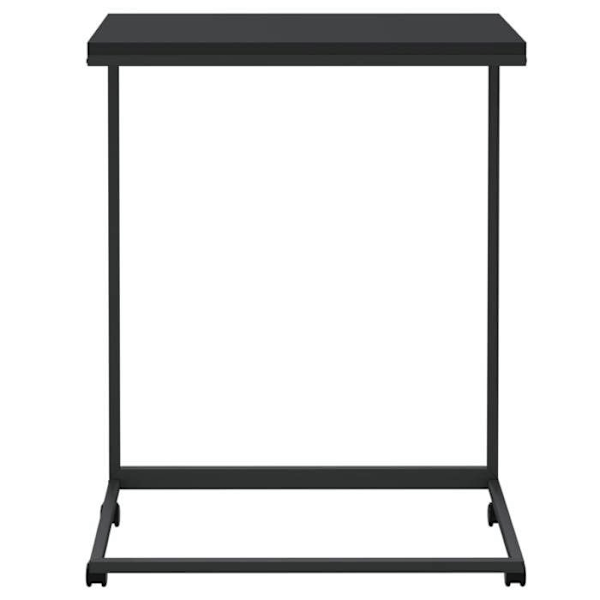 C-formad sidobord på hjul 55 x 35 x 70 cm svart ingenjörsträ DEC031299 kastanj