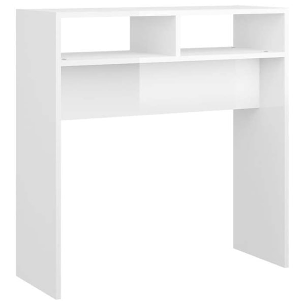 Entréemøbel konsolbord design elegant med skabe 78 x 30 x 80 cm hvid spånplade DEC031727 Vit