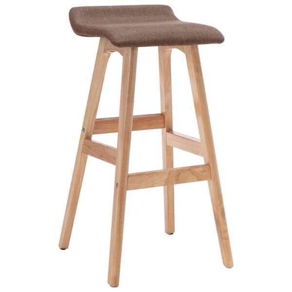 Bar Stool x1 korkea tuoli taupe-kankaasta ja puusta DEC029328 kastanj
