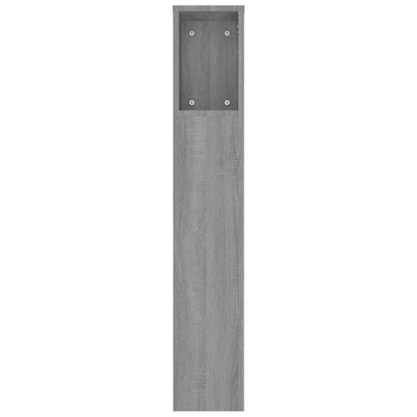 Hovedgærde med opbevaring, tilbehør til seng, natbord, hylde 180 x 18,5 x 104,5 cm MDF grå TDL0200006