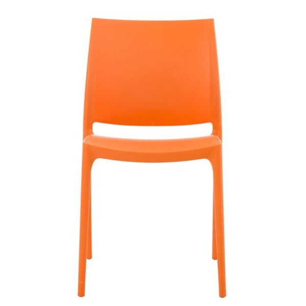 Stabelbar orange plastik havehæmnesstol med enkelt design