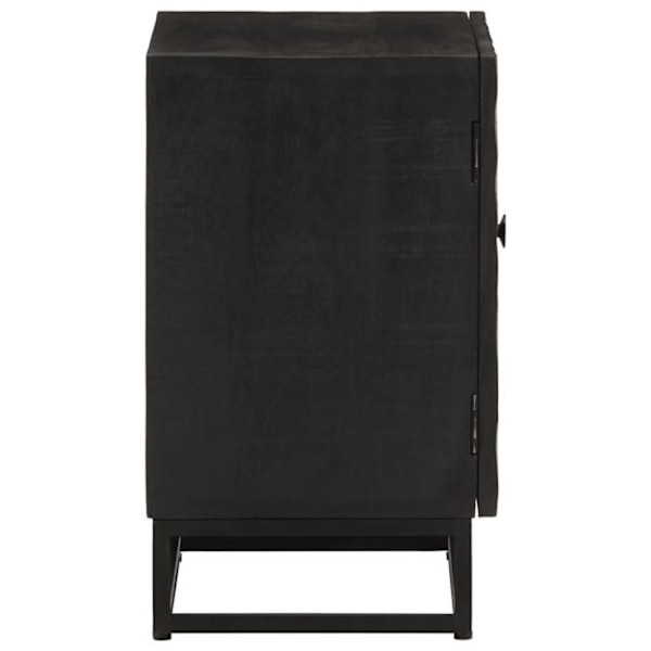 Natbord med opbevaringsrum og dør 40 x 30 x 50 cm massiv mangotræ og sort jern DEC034400 kastanj