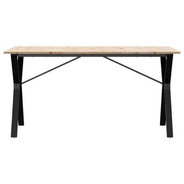 Teollinen design ruokapöytä 140 x 80 x 75 cm massiivinen mänty ja teräs DEC036824 kastanj