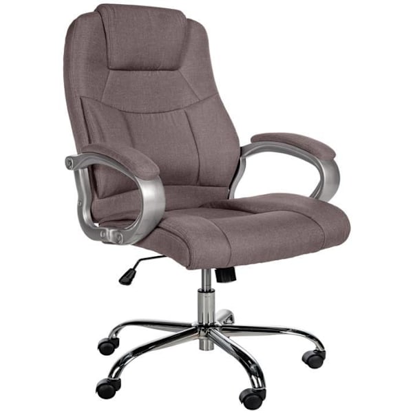 Ergonomisk kontorstol er komfortabel i taupe stof og krommetal 10_0002387 Metall