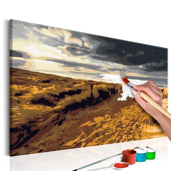 Målarset för egen målning med numrerad tavla motiv Vild strand 60 x 40