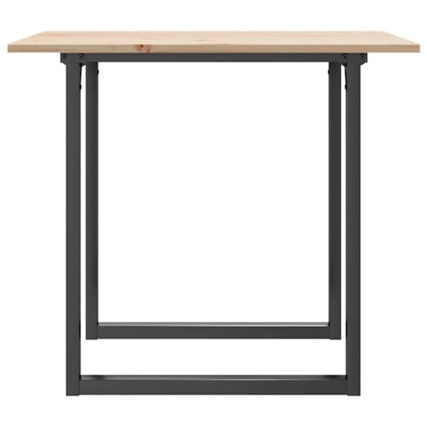 Industriel design spisebord 90 x 90 x 75 cm massiv fyr og stål DEC036798 kastanj