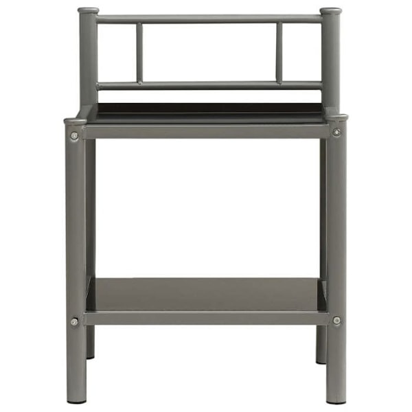 2 kpl yöpöytiä hyllyllä 45 x 34,5 x 60,5 cm mustaa metallia ja lasia DEC035411 Metall