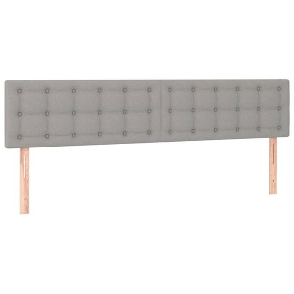 Hovedgærdet til seng til soveværelse, møbel i 2 dele, quiltet 80 x 5 x 78/88 cm lys grå stof TDL0206418 Grå