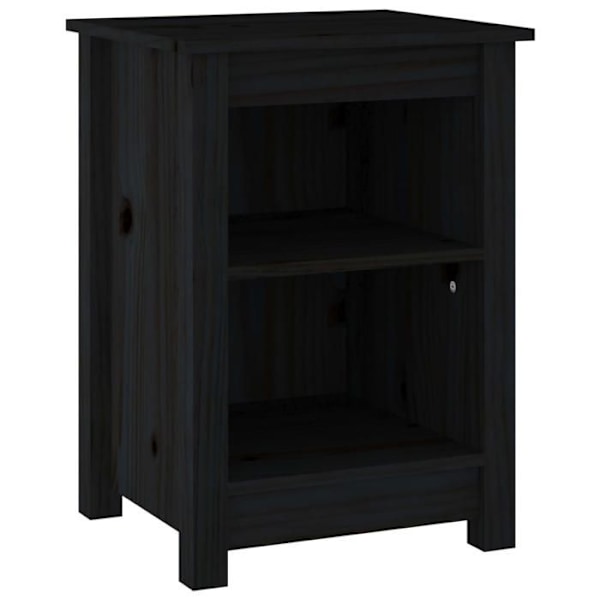 Sæt med 2 natborde med opbevaringsrum og hylder 40 x 35 x 55 cm sort fyrretræ DEC035556 kastanj